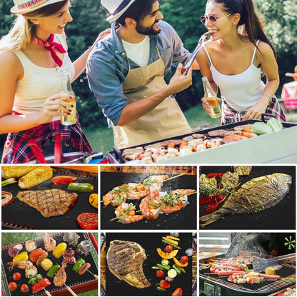 Grillmatte für Gasgrill 8er Set Teflon Grillplatte 40x32cm PFOA-Frei Antihaft