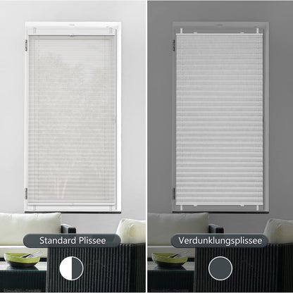 Plissee ohne Bohren Verdunkelung Rollos für Fenster ohne Bohren Thermo 80x230cm