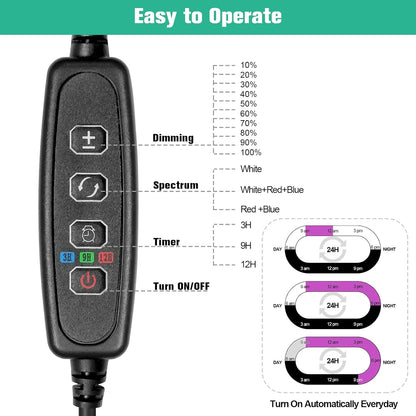 Pflanzenlampe LED Grow Lampe Easy Install Höhenverstellbar Teleskopstange