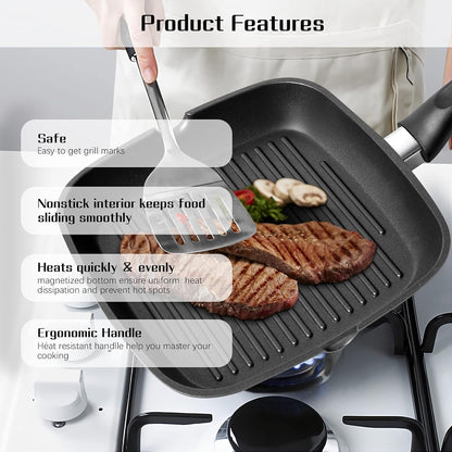BBQ Grillpfanne Premium Antihaft 24cm für Alle Kochfelder Induktionsgeeignet