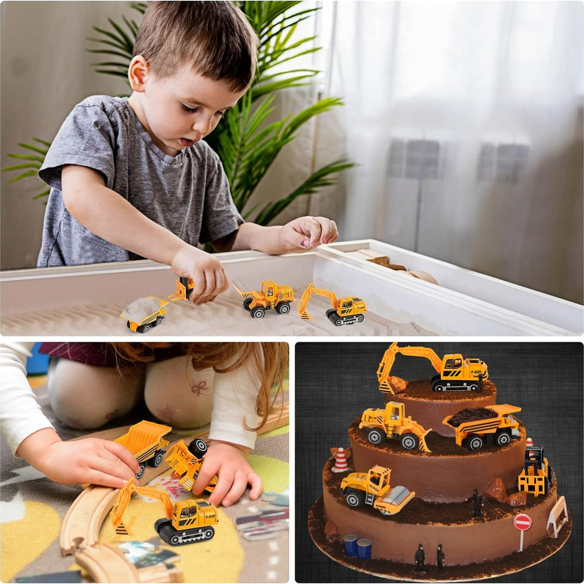 Spielzeug Baustellenfahrzeuge Metall Set 5pcs für Kinder Bagger Geburtstagsgeschenk