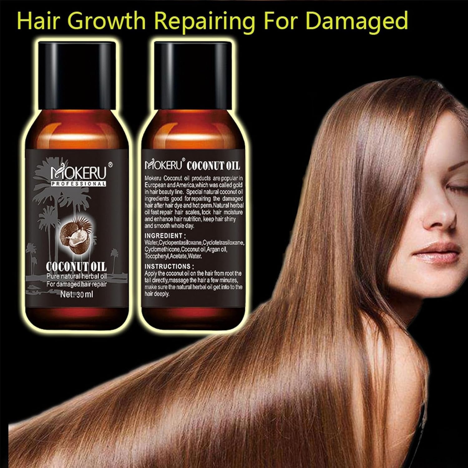 Kokos Haaröl 30ml Anti-Haarausfall Glanz Feuchtigkeit für Frauen und Männer