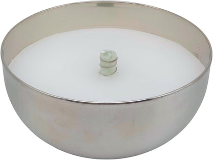 Schwabenfire Outdoor Kerze Edelstahl Schale 28,5cm mit Dauerdocht + 1KG Wachs