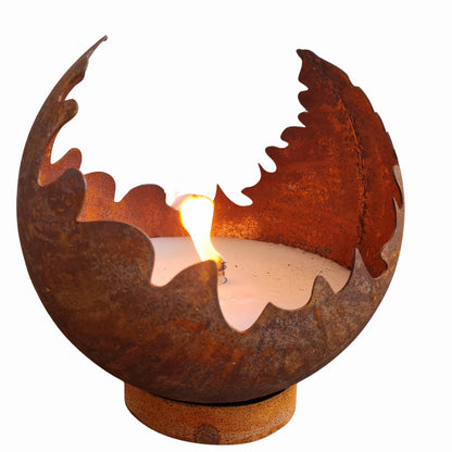 Schwabenfire Outdoorkerze Edelrost Feuerkugel wiederverwendbar XXL Outdoor Kerze 100% handgemacht Made in Germany Premium Outdoor Kerze