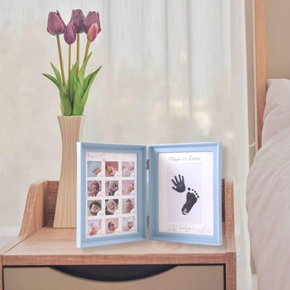 Handabdruck Fußabdruck Baby Fotoalbum Blau