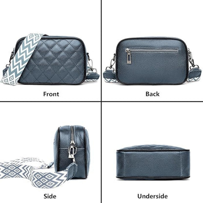 Echtleder Damen Umhängetasche Blau Crossbody Modisch