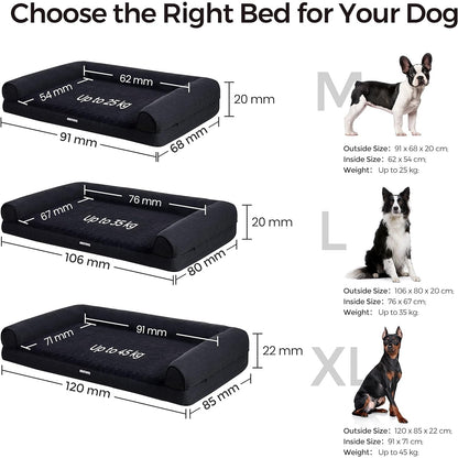 Orthopädisches Hundebett kleine Hunde Hundezubehör waschbar grau 91cm