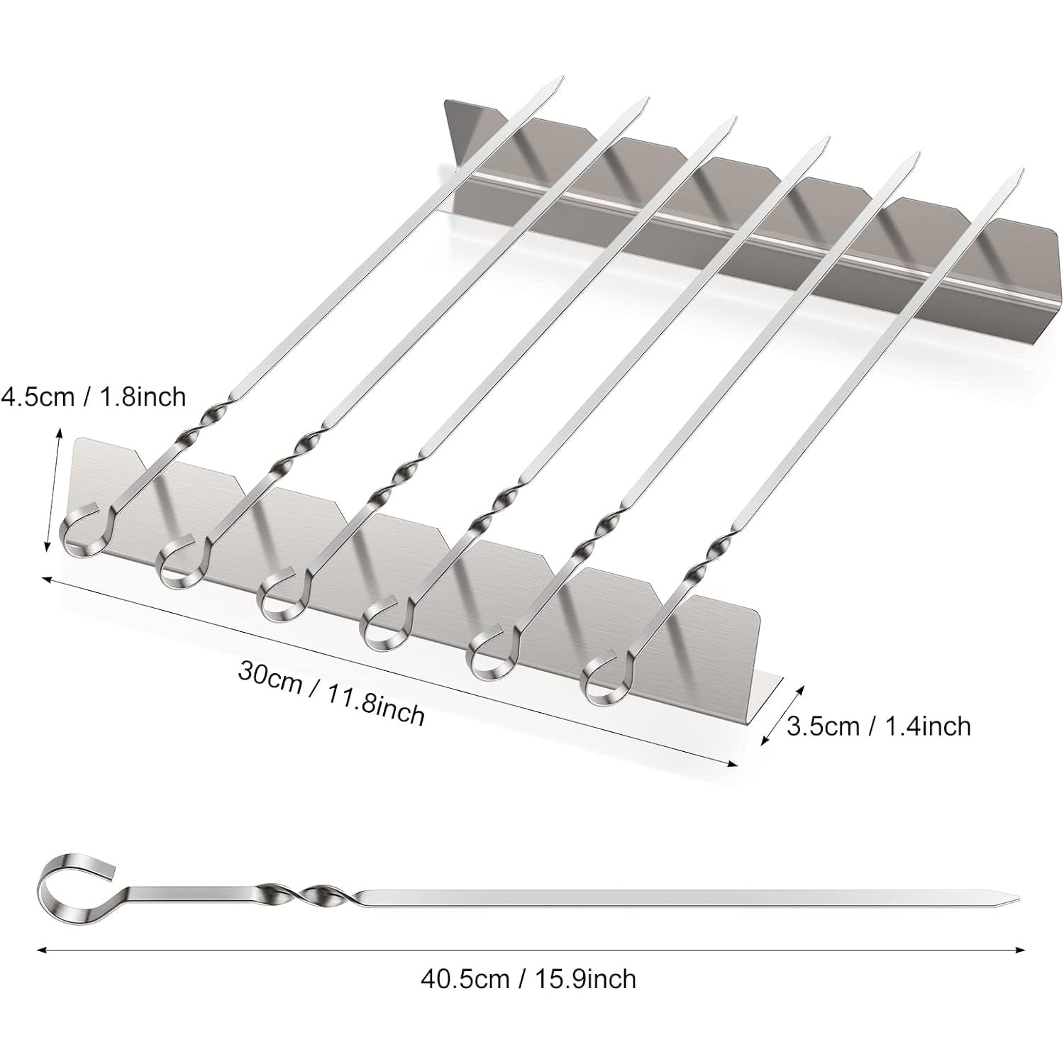 Grillspieße Schaschlikspieße Set mit Halterung 6 Pack Grillzubehör