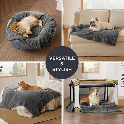 Waschbare Hundedecke Grosse Hunde 120x100 cm Sofa dunkelgrau