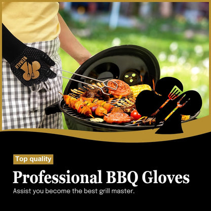 Grillhandschuhe Hitzebeständig 800°C L/XL/XXL Grill Zubehör Feuerfest