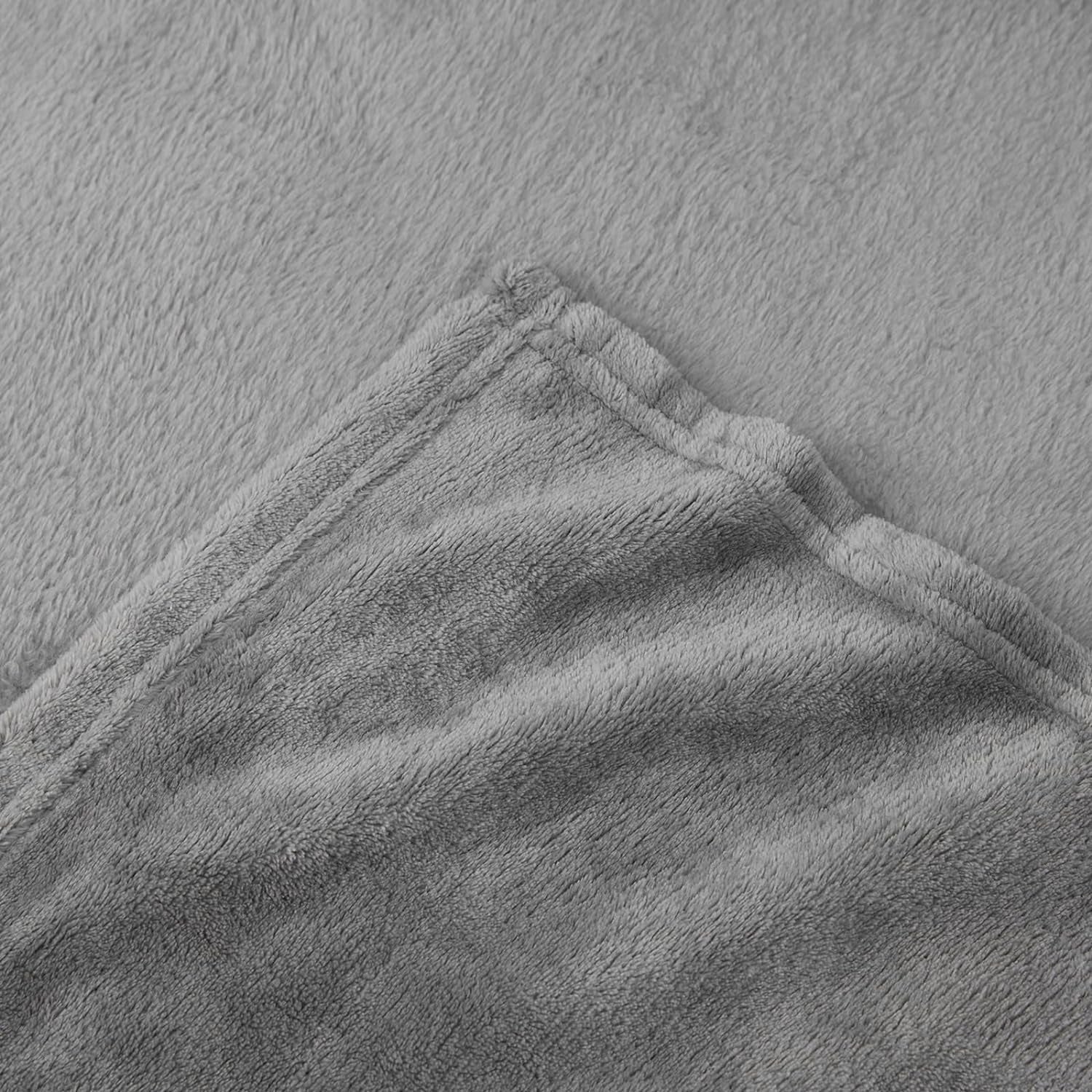 Kuscheldecke flauschig Decke Grau 230x270 cm