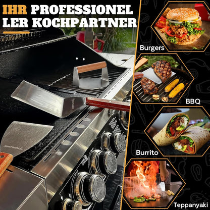 Smashburger Set Grillzubehör Kit 3-TLG Burgerpresse 2 Grillspachtel