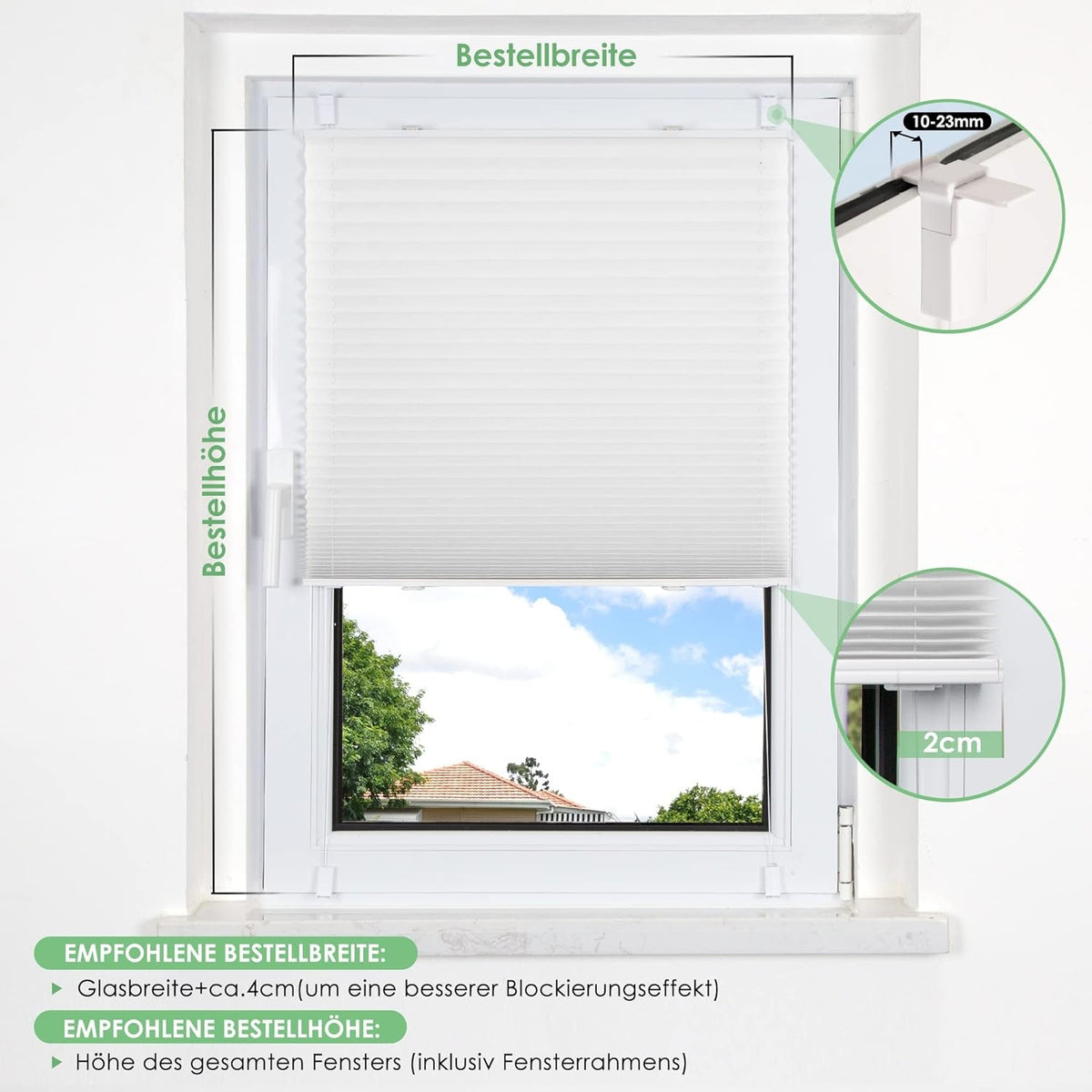 jalousien fenster ohne bohre klemmfix Faltrollo 110x120cm