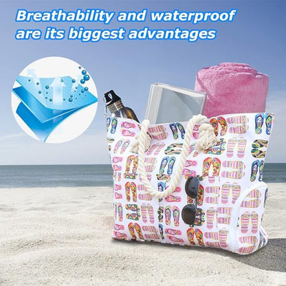 XXL Umhängetasche Strand 30L Wasserdicht Schuhfach Reißverschluss