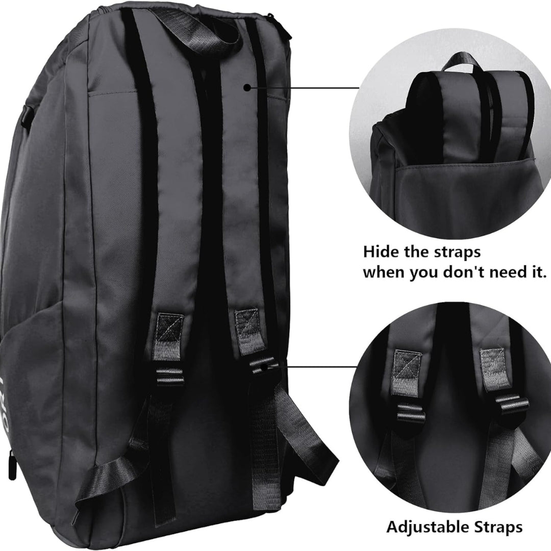 Gym Bag 40L Wasserdicht Rucksack Schuhfach Multifunktional Schwarz