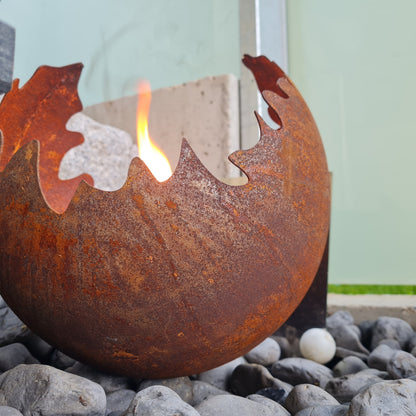 Schwabenfire Outdoorkerze Edelrost Feuerkugel wiederverwendbar XXL Outdoor Kerze 100% handgemacht Made in Germany Premium Outdoor Kerze