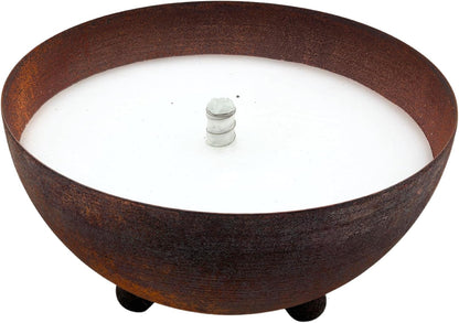 Schwabenfire Outdoor Kerze in Edelrost Schale 30cm mit Dauerdocht + 1KG Wachs