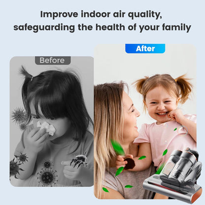 JIGOO S300 Pro Milbensauger mit Staubmilben-Sensor und Intelligente LED-Anzeige, 500W Milbenstaubsauger mit UV-Licht, Für Allergiker, entfernt 99,9% der Allergene, für Matratzen, Betten, Sofas