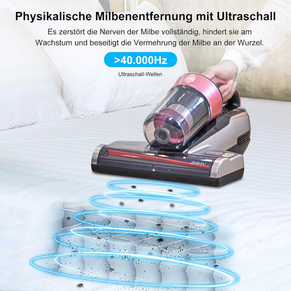 Jimmy BX5 Pro Milbensauger für Matratzen mit UV-Licht, Ultraschalltechnologie, Doppelzyklon-Filtration, 500W Matratzenreiniger für Allergiker, 15kPa Matratzenstaubsauger für Bett, Sofa, usw
