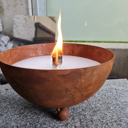 Schwabenfire Kleine Edelrost Outdoorkerze mit Dauerdocht Geschenke für Frauen