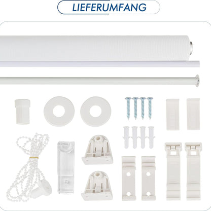 Klemmrollos Doppelrollo Rollos für Fenster ohne Bohren zum Bohren Weiß 80x130cm