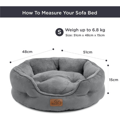 Katzenbett waschbar 51x48x15cm Katzen Bettchen grau mit Kissen