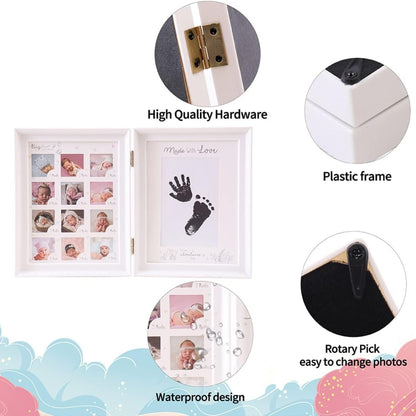 Fotoalbum Baby Hand Fuß Abdruck Weiß Fotorahmen Jubiläum Auffüllbar Stempel