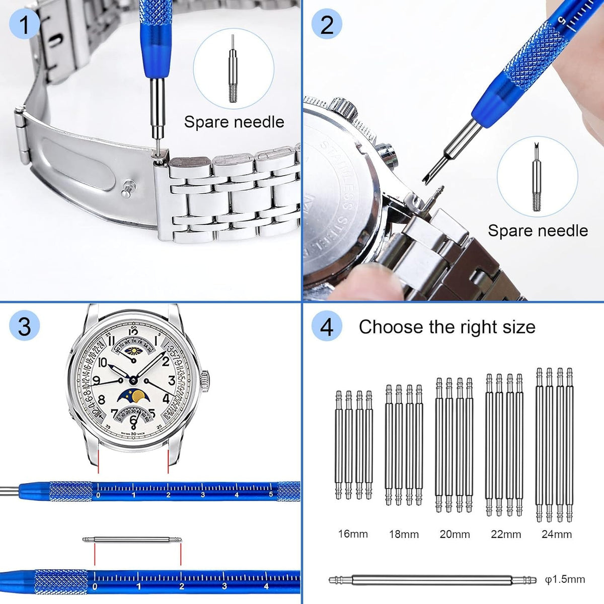 uhrmacher schraubendreher set Uhrmacherwerkzeug Set Uhrenwerkzeug Stiftausdrücker für Uhrarmband mit Uhrenöffner Gehäusebodenöffner Federstegwerkzeug