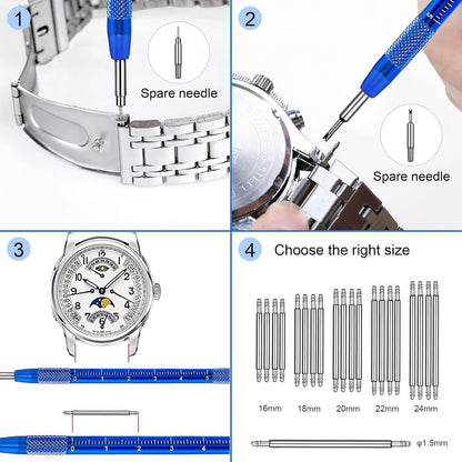 uhrmacher schraubendreher set Uhrmacherwerkzeug Set Uhrenwerkzeug Stiftausdrücker für Uhrarmband mit Uhrenöffner Gehäusebodenöffner Federstegwerkzeug