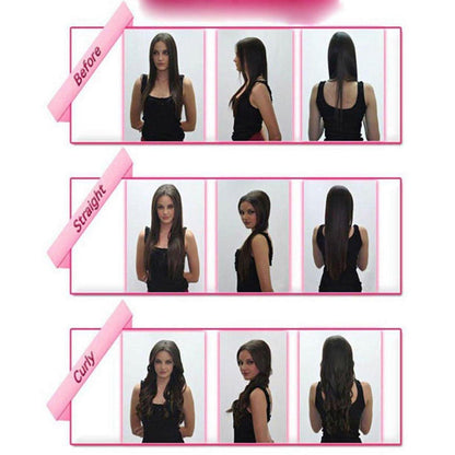 Clip In Haarverlängerung Glatt, Natürliches Schwarz, 66cm