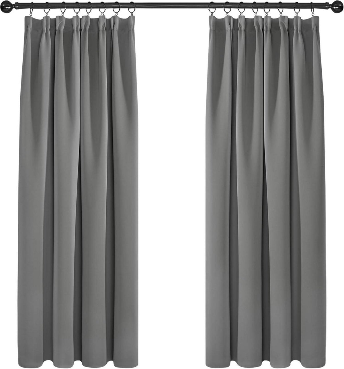Verdunkelungsvorhang blickdicht Kräuselband 138x117cm Set 2er Hellgrau