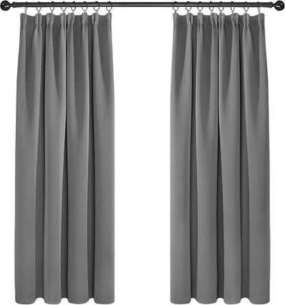 Verdunkelungsvorhang blickdicht Kräuselband 138x117cm Set 2er Hellgrau