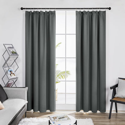 Blickdichte Verdunkelungsvorhänge Dunkelgrau 2er Set 229x229cm