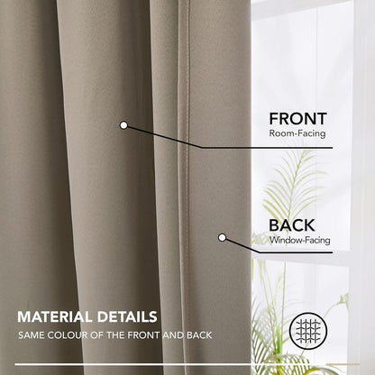 Blickdichte Verdunkelungsvorhänge Taupe – 2er Set, 229x229cm