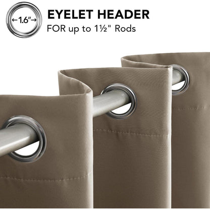 Verdunklungsvorhänge Taupe, 2er Set, 229x229 cm, Ösen