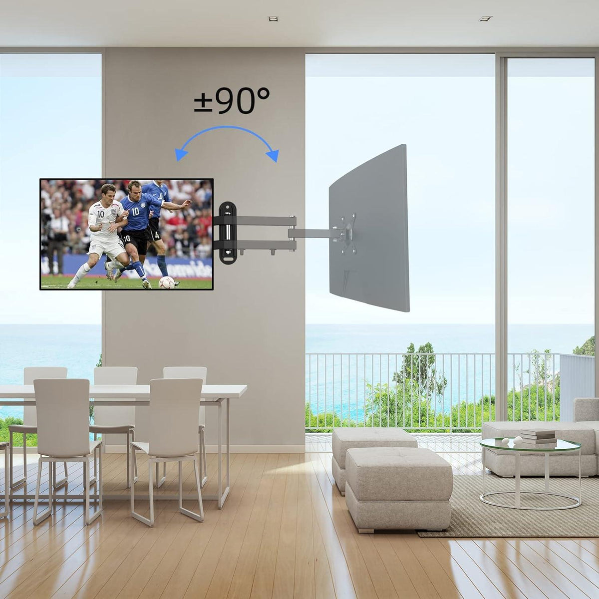 Wandhalterung für 15-32 Zoll Flach&Curved TV oder Monitor, Schwarz