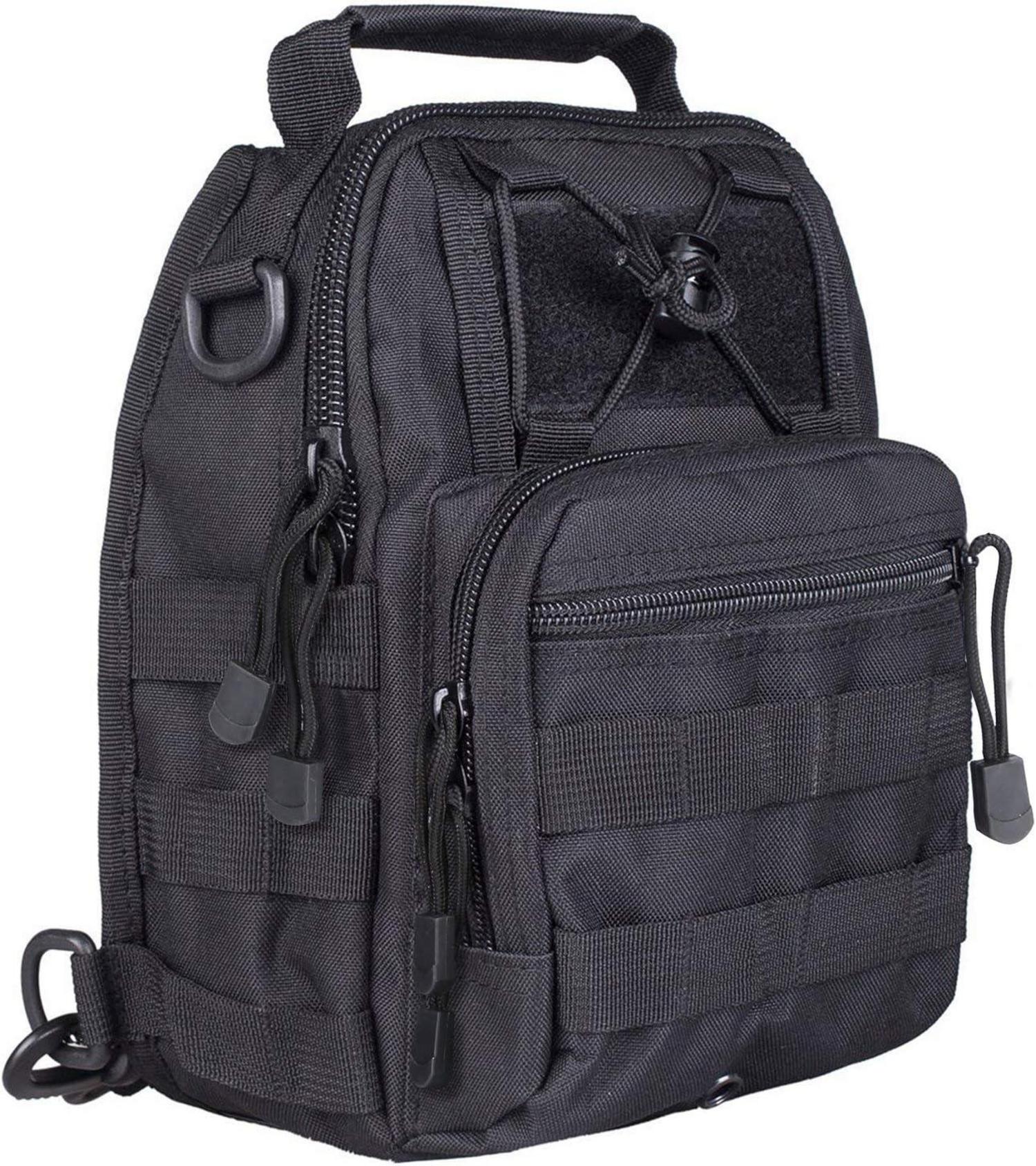 G4Free Taktischer Brustrucksack Schwarz Militär Outdoor EDC Camping Wandern