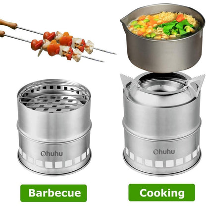 Hobo Kocher Camping Outdoor Ofen aus Edelstahl mit
