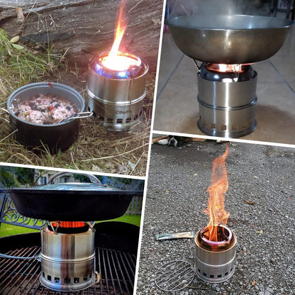 Hobo Kocher Camping Outdoor Ofen aus Edelstahl mit