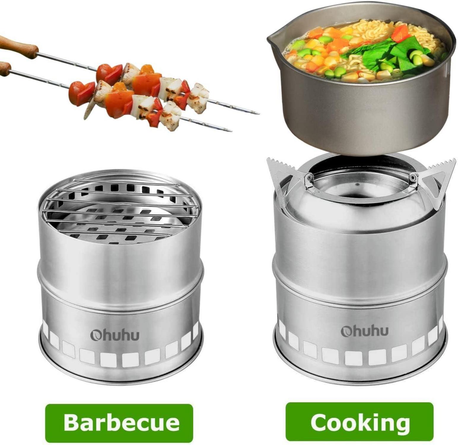 Hobo Kocher Camping Outdoor Ofen Edelstahl BBQ Picknick Wandern