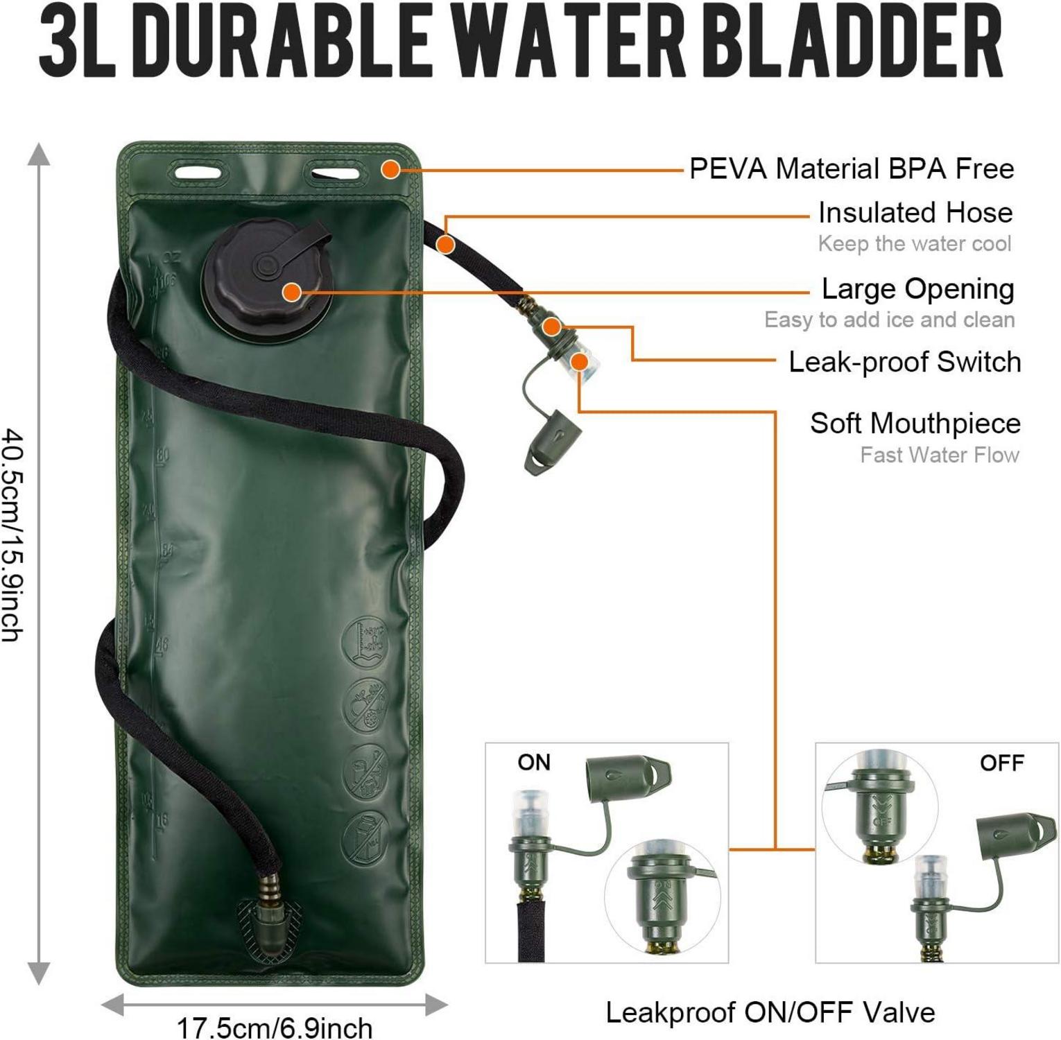 G4Free Trinkrucksack Taktischer Hydration Pack 3 L Wasserblase Radfahren Laufen