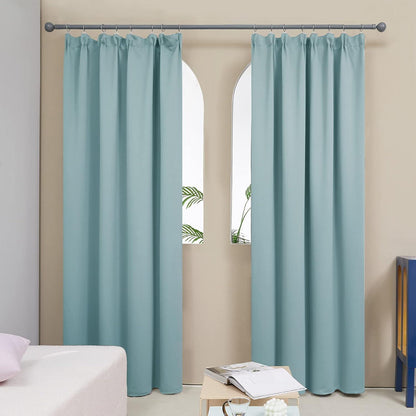 Verdunkelungsvorhänge Himmelblau 2er Set – Thermogardine 229x229cm