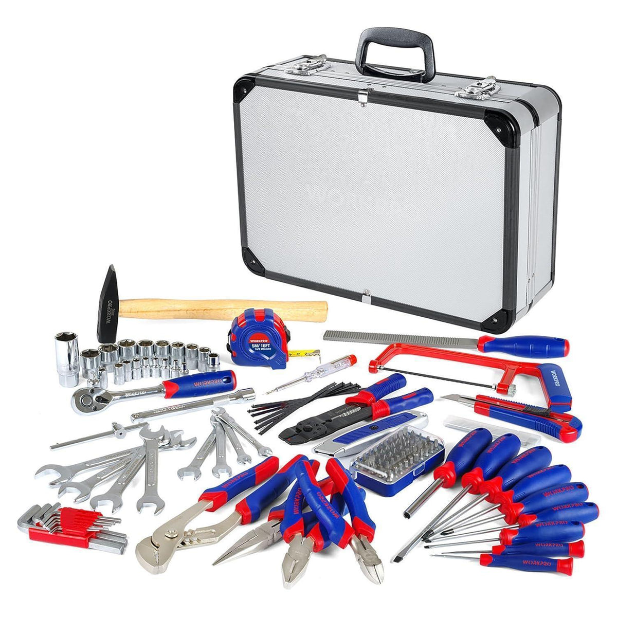 Werkzeugkoffer 119-teilig Aluminium Haushalt & Handwerk
