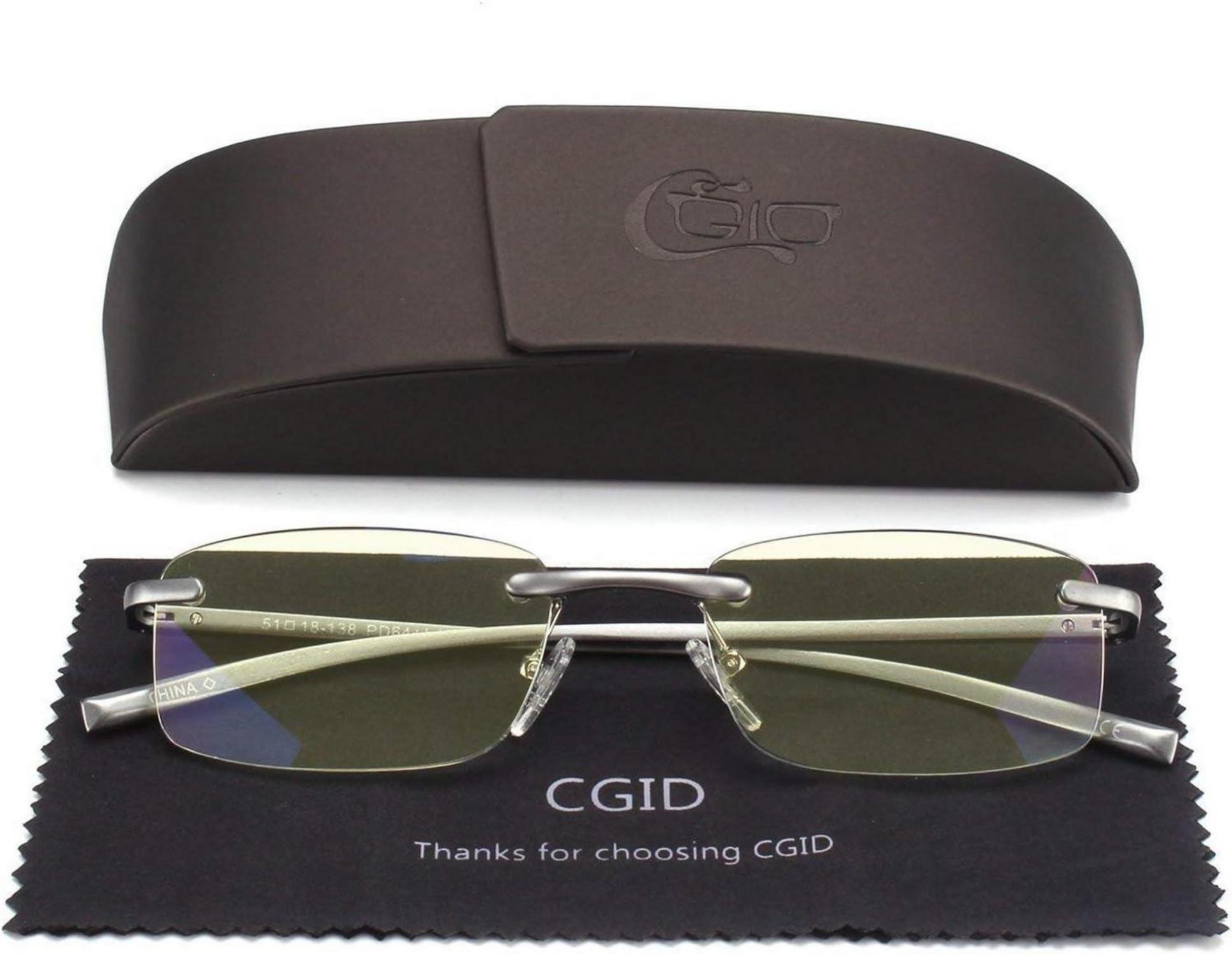 CGID Anti-Blaulicht Lesebrille Aluminium Magnesium rahmenlos +1.0