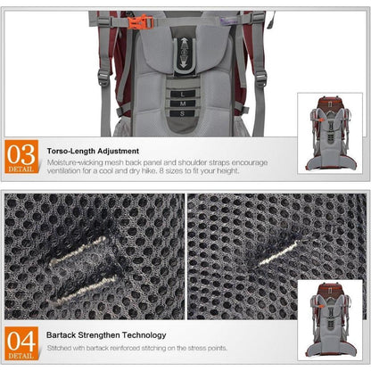 MOUNTAINTOP 70L Trekkingrucksack Innenrahmen Herren Damen