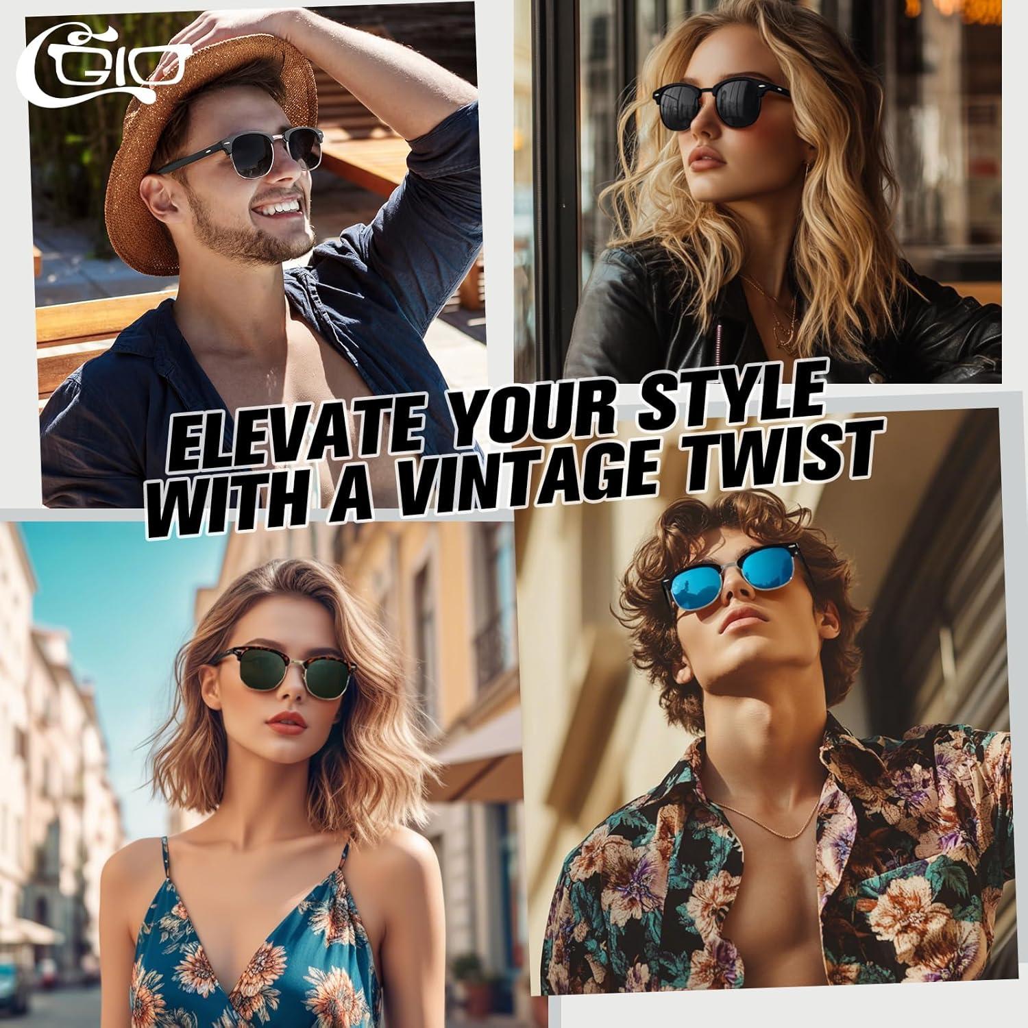 CGID MJ56 Retro Vintage Sonnenbrille Browline-Style Matte