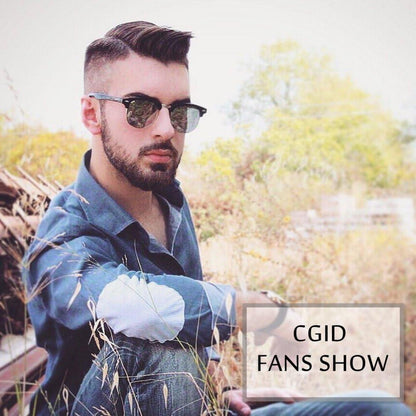 CGID Polarisierte Retro Sonnenbrille UV400 Halbrahmen für