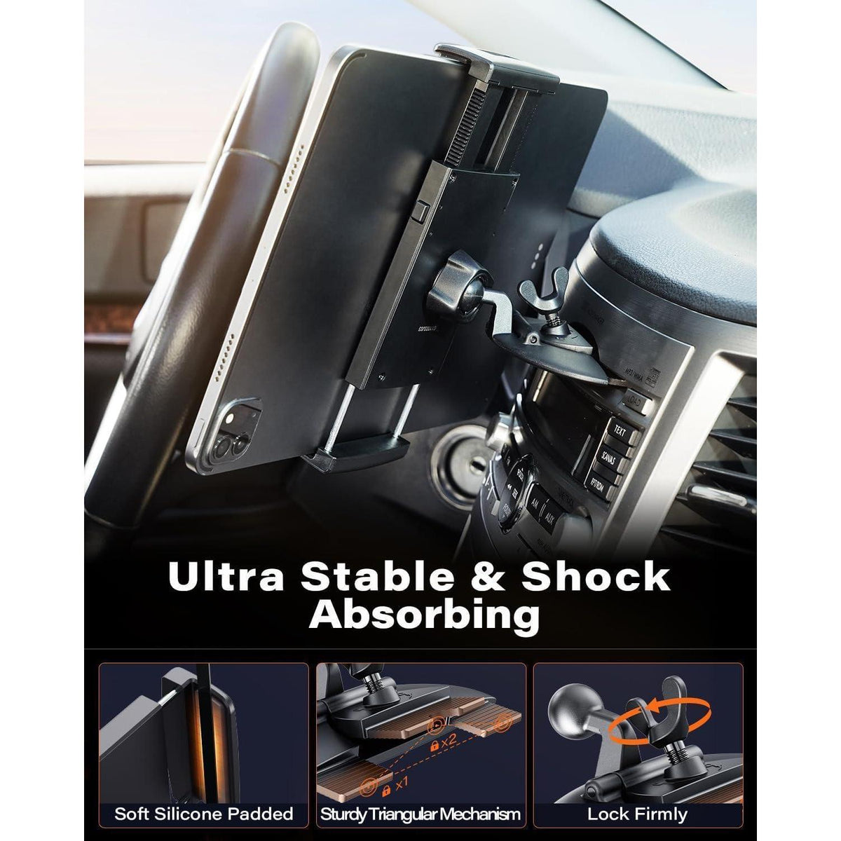 2-in-1 CD-Tablet-Halterung Auto für 7-12,4 Zoll Tablet