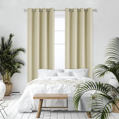 Verdunkelungsvorhang 2er Set Beige – Thermogardine, 240x135cm
