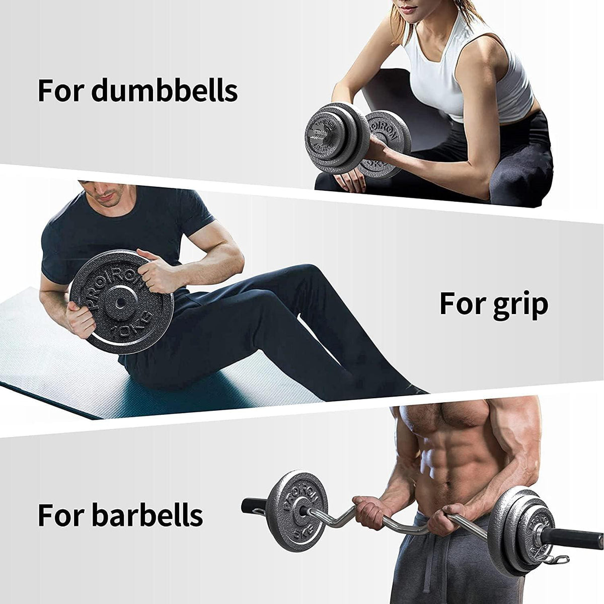 Hantelscheiben-Set Gusseisen 1,25kg 2,5kg 5kg 10kg 2,5cm Hantelstange